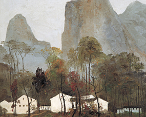 吴冠中《桂林山村》90×90cm，1973年